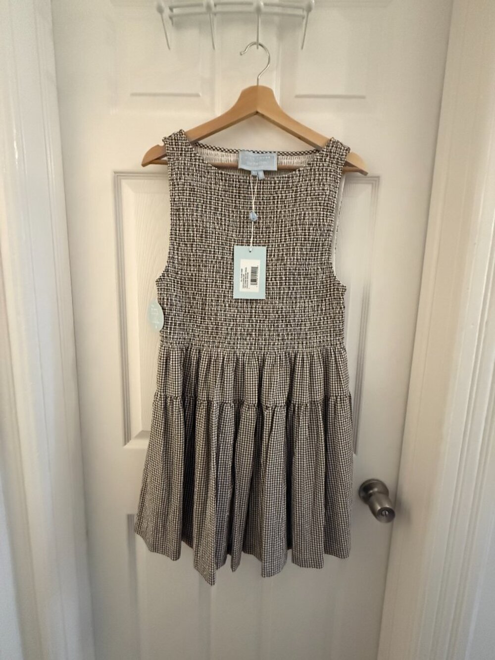 (NWT) Hill House Home Cosima Mini Nap Dress in Chocolate Gingham - Picture 4 of 6